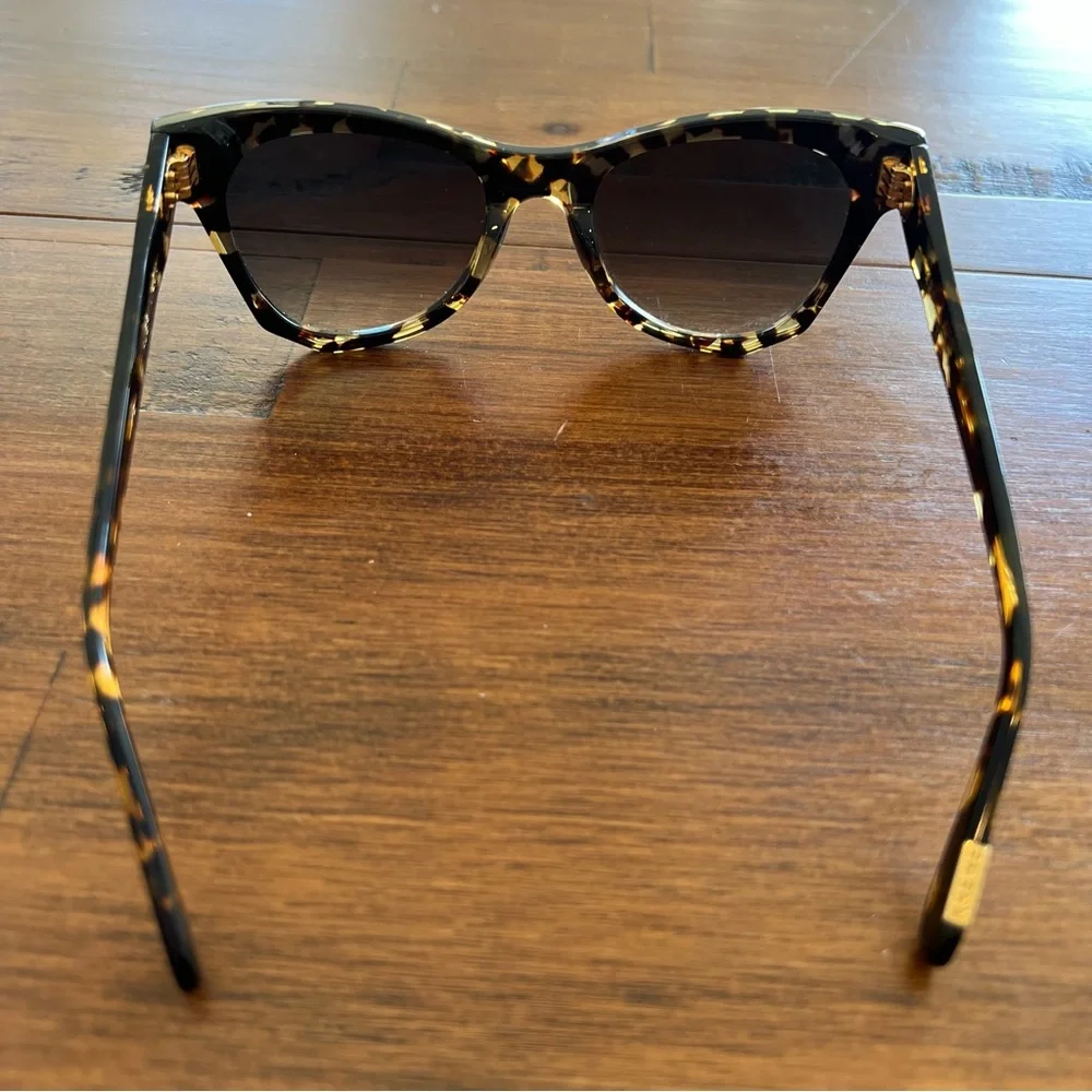 KREWE Tortoiseshell Cat Eye Sunglasses with Dark Green Gradient Lenses